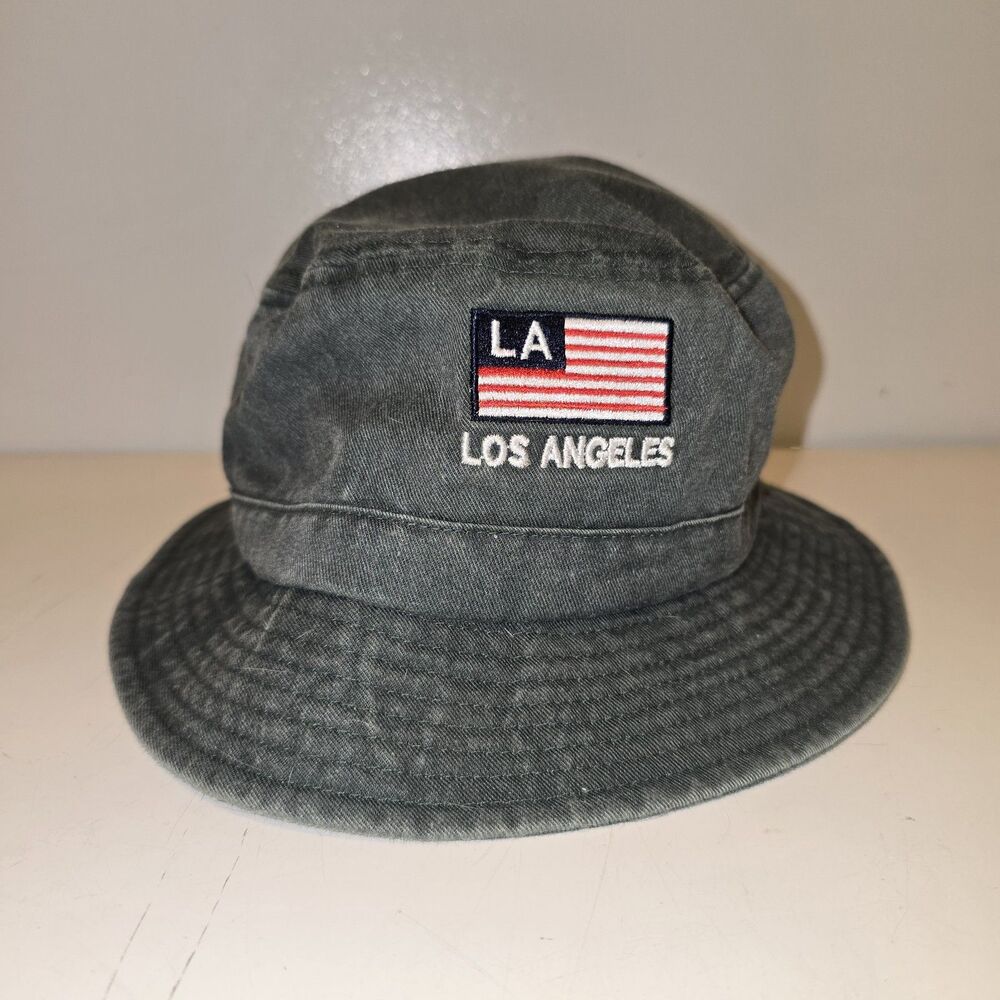 Los Angeles Gray Bucket Hat One Size Cute Hat LA